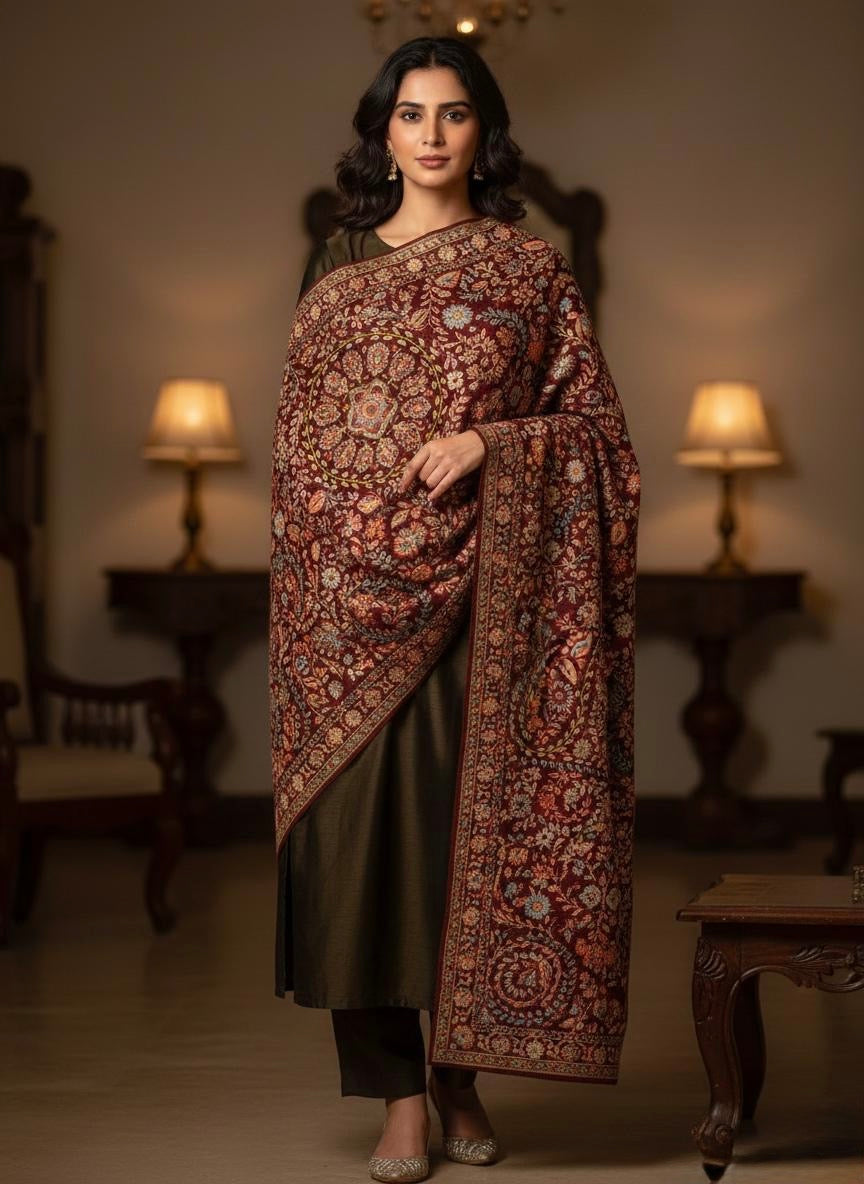 Tabrezi Pashmina Shawl - Earthy Rust