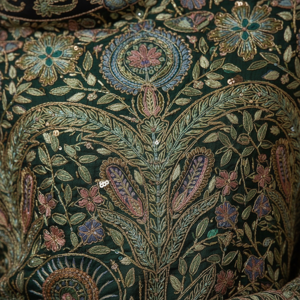 Detail shot of embroidery