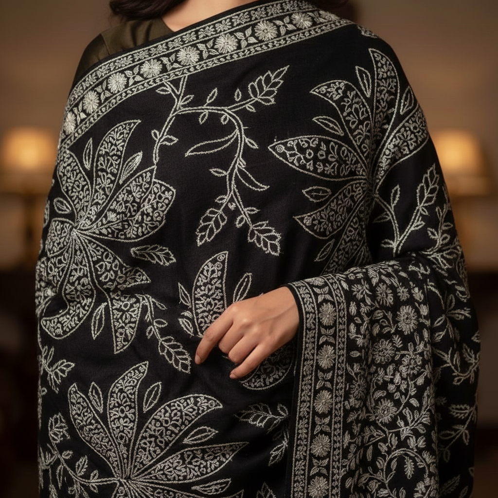 Detail shot of embroidery