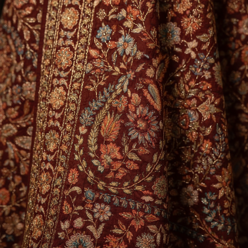 Detail shot of embroidery