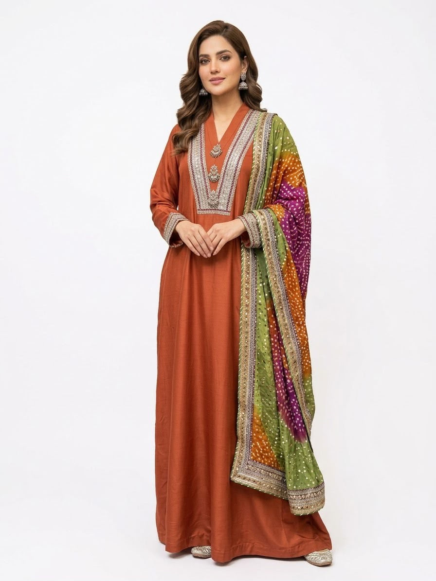 Kesariya | Rust Festive Ensemble