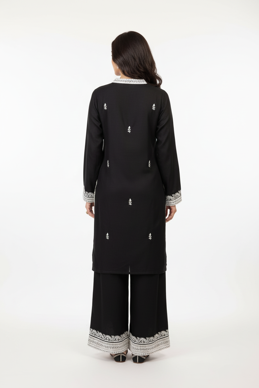 Black Embroidered Kurta & Pants